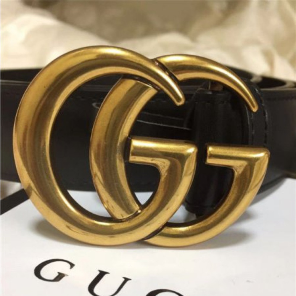 Gg ucci style black belt 110cm